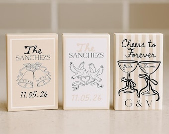Editable Wedding Favor Matchbox Template: Rustic, Modern Canva Design (Digital Download)