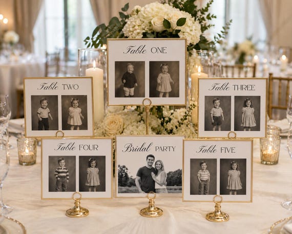 Canva Photo table numbers 7x5 wedding template (digital download)