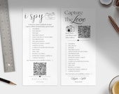 Wedding I Spy Game: Photo Scavenger Hunt, Editable Template (4x9 Inch)