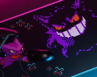 Gengar Evolution Desk Mat , Anime Game Mats, Gaming Mousepad, Official Size Desk Mats, Anime Mousepad XXL RGB