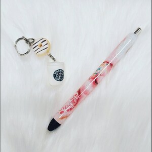 Epoxy pen & sleutelhanger, handgemaakte sleutelhanger, donut, pen, cadeau-ideeën, navulbaar, handgemaakt, epoxyhars, flexibel