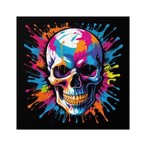 Vibrant Colorful Skull Sticker for Laptop, Water Bottle, Car | Waterproof, Scratch-Resistant Vinyl Decal | Cool Art for Indoor Outdoor Use