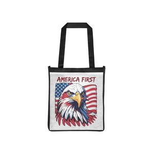 American Eagle Tote Bag with Patriotic Flag Design - Eco-Friendly Reusable Bag - Perfect Gift