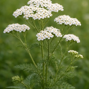 White Yarrow Bare Root – Set of 4 Young Low Maintenance Perennials, Achillea Millefolium Garden Starts