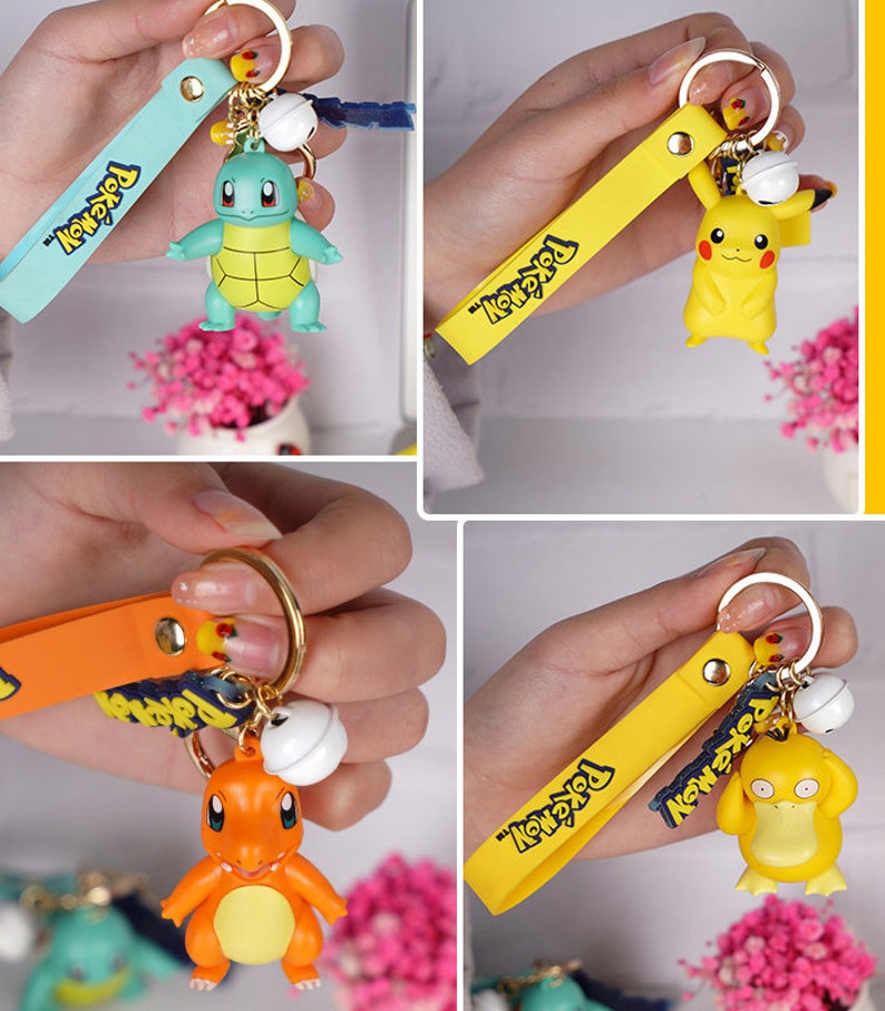 Pokemon Keychain Pokemon Keyring Pokemon Pikachu Bulbasaur Etsy