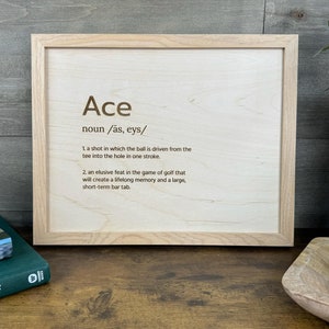 Ace Defined Golf Art, Golf Words, Golf Wall Art, Golf Gift, Gallery Wall Art