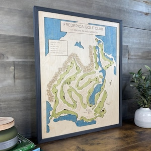 Carte du terrain de golf multicouche 3D | n'importe quel parcours dans le monde | Carte de golf personnalisée | Art du golf | Cadeaux golf pour lui