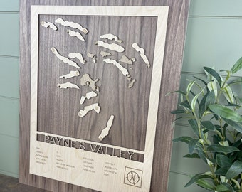 Custom Layered Wood Golf Course Map: Personalized Golf Art