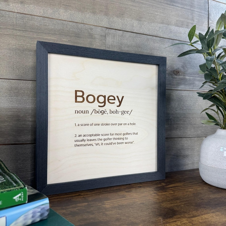 Bogey Definition Golf Art | Framed Golf Words Wall Decor - Etsy