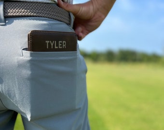 Custom Leather Golf Scorecard Holder | Golf Event Gift | Personalized Golf Gift | Custom Yardage Book Holder | Golf Tee Gift