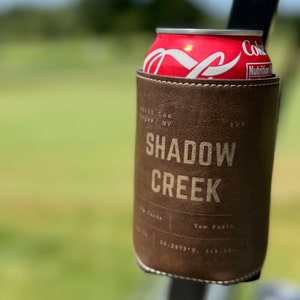 Custom Leather Magnetic Can Cooler: Personalized Golf Gift