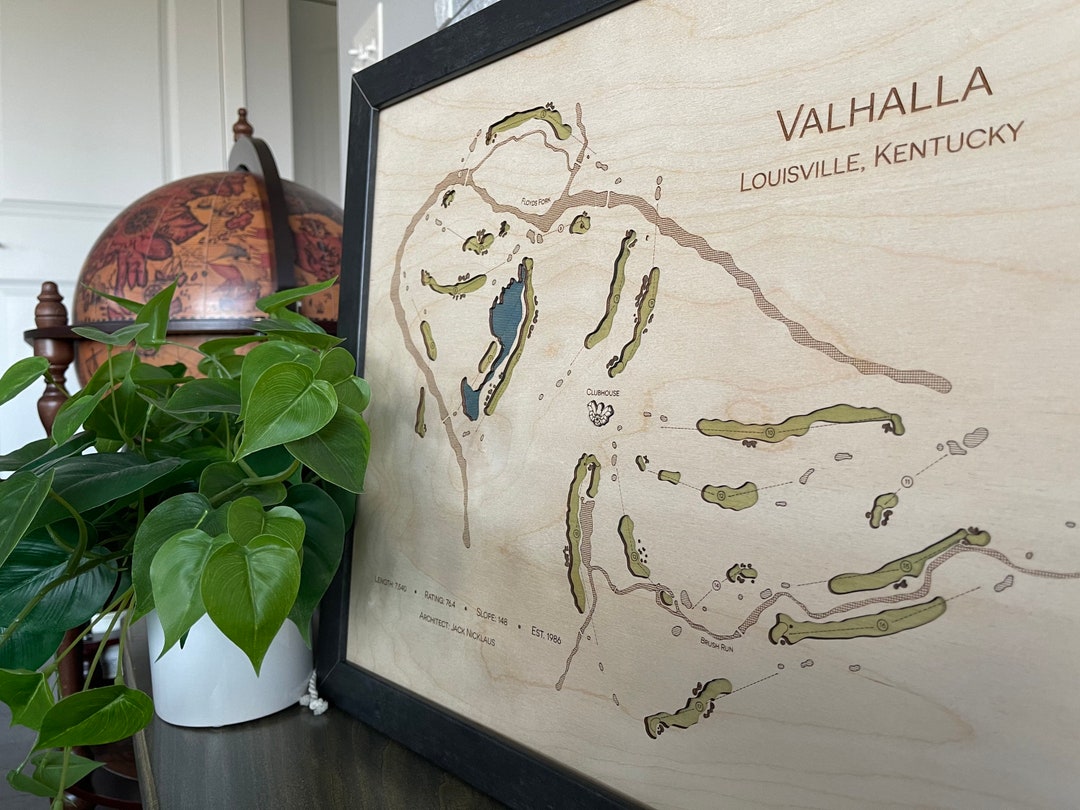 Valhalla Golf Club Golf Course Map Golf Gift Etsy