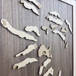 Minimalist Custom Golf Course Map - Layered Wood Custom Design | Golf Gifts | Golf Art | Golf Decor