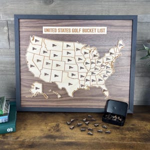 USA Golf Bucket List Map | Golf Gift | Minimalist Art | State Golf Map Tracker | Bucket List Map | Golf Travel Map