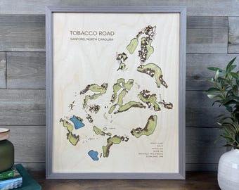 Custom Golf Course Map Art: Personalized Golf Gift