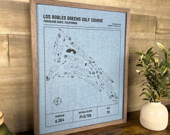 Custom Golf Course Map Art Print: Modern Architect, Framed