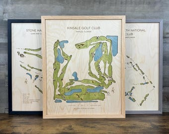 3 Pack Golf Course Maps Bundle | Golf Décor and Gifts
