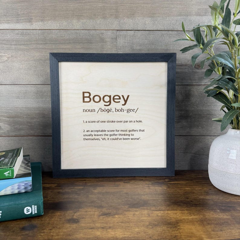 Bogey Definition Golf Art | Framed Golf Words Wall Decor - Etsy