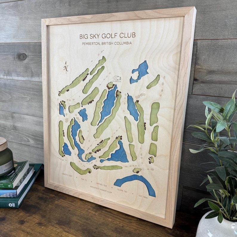 Custom Golf Course Map - Wall decor, golf gift, golf art