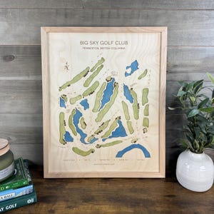 Custom Golf Course Map Art, Framed Golf Decor, Personalized Golfer Gift image 7