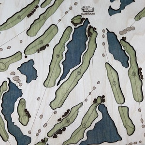 Custom Golf Course Map Art, Framed Golf Decor, Personalized Golfer Gift image 3