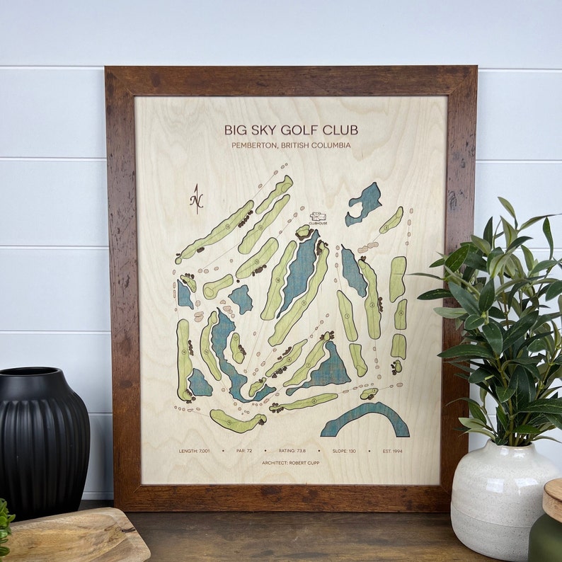 golf course map, golf course wall art, golf gift for him, golf gift for her, golf map