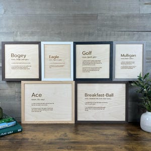 Bogey Definition Golf Art | Framed Golf Words Wall Decor - Etsy