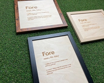 Fore Defined | Golf Art | Golf Words | Golf Wall Art | Golf Gift | Gallery Wall Art