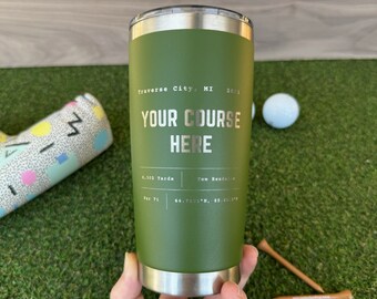 GESCHENKIDEE! Benutzerdefinierte Golf Tumbler | Benutzerdefiniertes Golf-Zubehör | Personalisiertes Golf Geschenk | Individueller Trinkbecher | Kundenspezifisches Golf-Geschenk