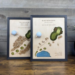 Personalized Hole-in-One Golf Art, Golf Ball Display, Framed