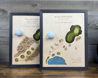 Personalized Hole-in-One Golf Art, Golf Ball Display, Framed