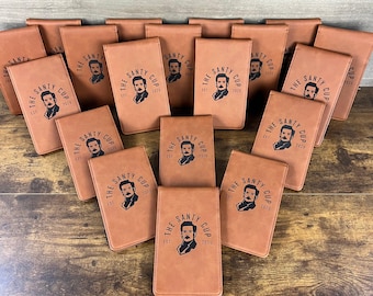 Personalized Golf Scorecard Holder, Leatherette Yardage Book Cover, Custom Course Quote Name