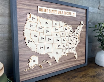 USA Golf Bucket List Map: Golf Travel Map, Golf Gift