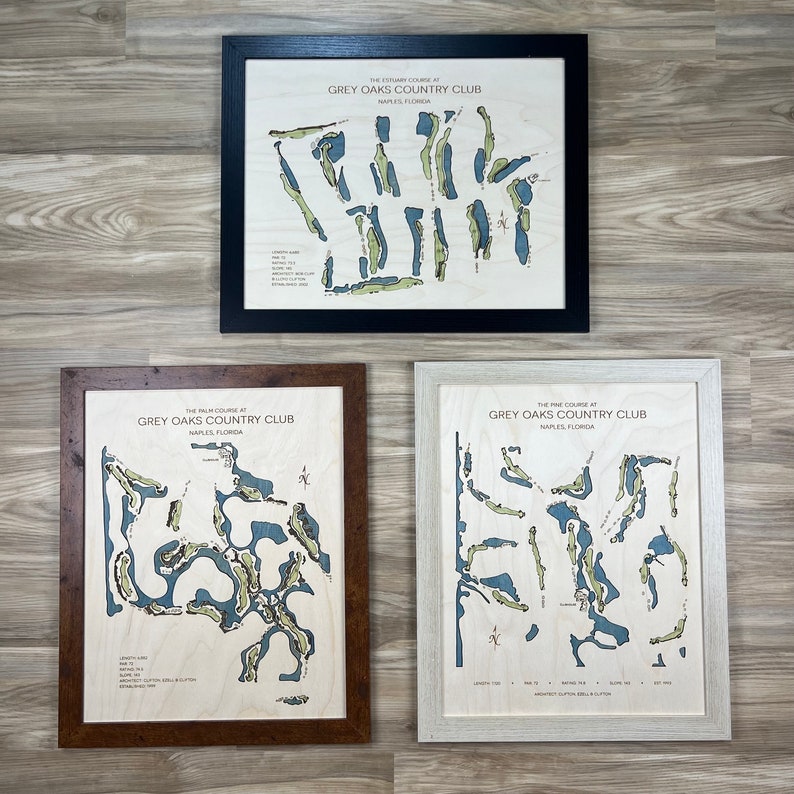 Custom golf course map, golf gift, course map, golf course, golf art, wall art, gallery wall art