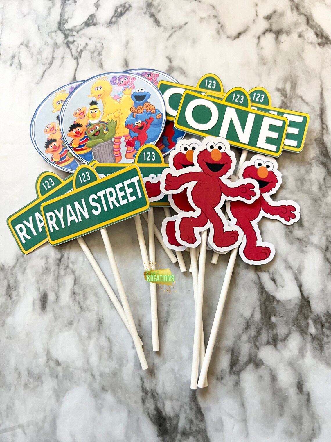 Sesame Street Cupcake Toppers Sesame Street Birthday Etsy