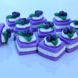 3D Blueberry Cake Cabochons, Slime Charms, Cabochons, Spring Cabochon, Flat Back Cabochon, Scrapbook, Cell Phone Charm, Blueberry, Miniature