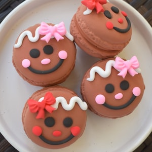 Fake Gingerbread Macarons, Fake Cookie, Faux Food, Tiered Tray Decor, Kitchen Decor, Photo Prop, Gingerbread Decor, Christmas Decor