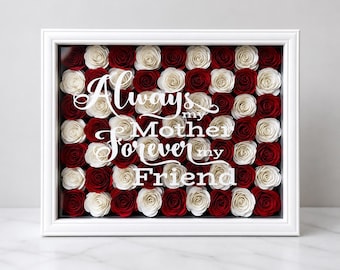 11X14 Mother's Day Shadow Box, Mother's Day Gift, Cardstock Roses, Flower Shadow Box, Gift For Mom