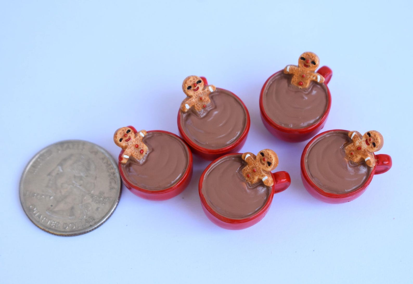 Gingerbread Cocoa Mug Cabochons, Slime Charms, Gingerbread Charm ...