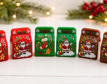 3D Resin Mini Christmas Gift Bags Presents, Slime Charms, Christmas, Tiered Tray, Miniature, Embellishment, Dollhouse, DIY Charm