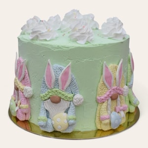 PREORDER Easter Bunny Gnome Fake Cake, Easter Decor, Home Decor, Bunny, Spring Decor, Fake Food, Fake Cake, Gnomes