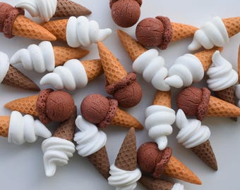 3D Ice Cream Cone Cabochons, Slime Charms, Ice Cream Charms, Cabochons, Jewelry Charms, Scrapbooking, Cell Phone Charms