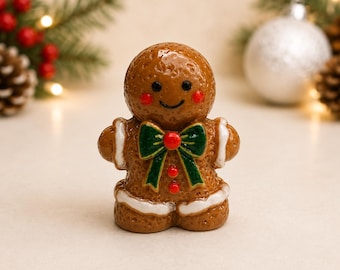 3D Christmas Gingerbread Figures, Slime Charm, Gingerbread Cookie Charm, Decoden, Christmas Cabochon, Scrapbook, Cell Phone Charm, Dollhouse