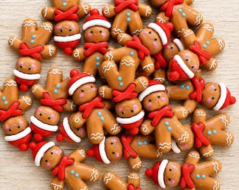 Gingerbread Boy Cabochon, Slime Charms, Gingerbread Cookie Charm, Cabochons, Christmas Cabochon, Scrapbooking, Cell Phone Charm