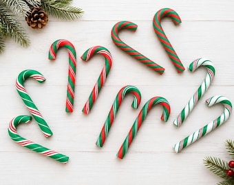 Mini Christmas Candy Cane Red Green Mix, Slime Charms, Fake Bake Supplies, Cabochons, Candy Cabochons, Fake Candy, Fake Sweets, Candy Canes