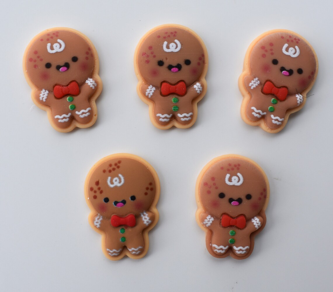 Gingerbread Cookie Cabochons, Slime Charms, Gingerbread Cookie Charm ...