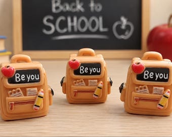 3D Mini Backpack Charms – Back to School Resin Miniatures – Kawaii School Bag Embellishments – DIY Crafts –Doll Accessory-