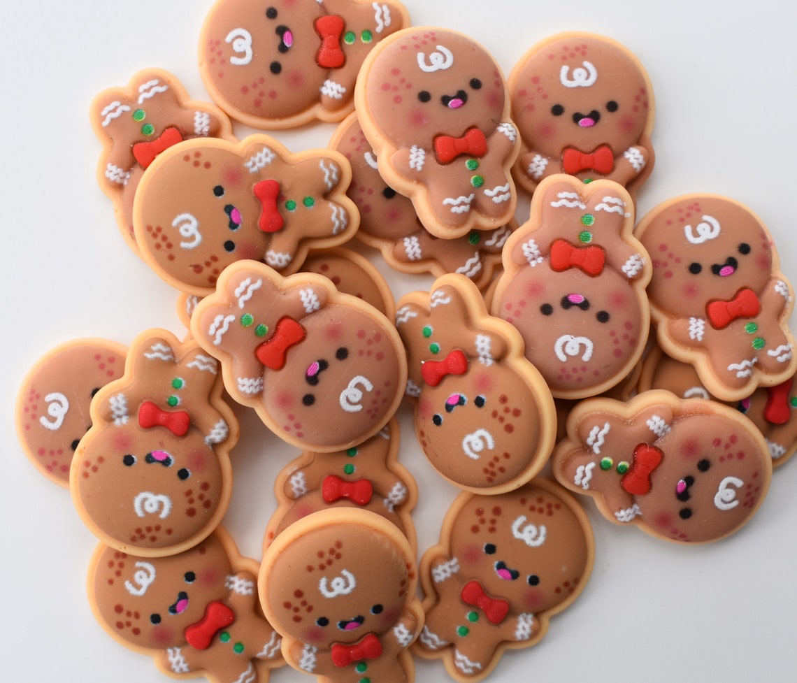 Gingerbread Cookie Cabochons, Slime Charms, Gingerbread Cookie Charm ...