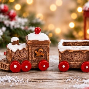 3D Miniature Gingerbread Train/Wagon Cabochons, Slime Charms, Gingerbread Charm, Cabochons, Christmas Cabochon, Scrapbooking,Train