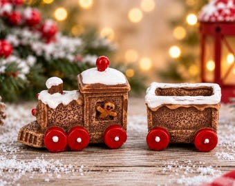 3D Miniature Gingerbread Train/Wagon Cabochons, Slime Charms, Gingerbread Charm, Cabochons, Christmas Cabochon, Scrapbooking,Train